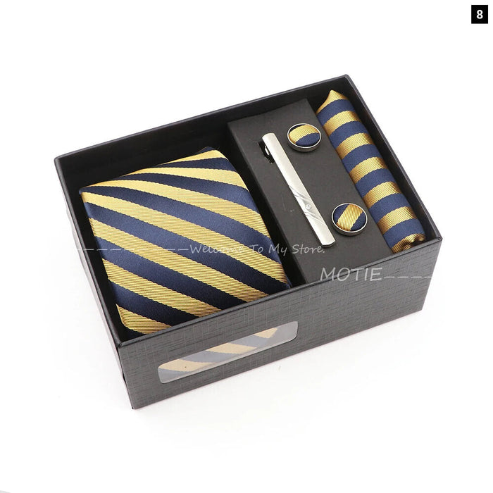 Classic Striped Tie Set For Weddings And Daily Wear