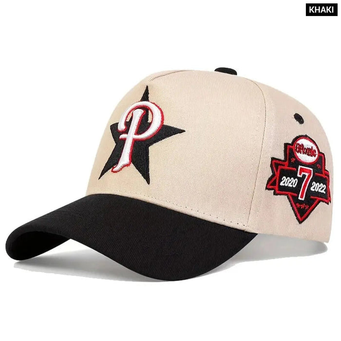 Adjustable 7 Baseball Cap / Hat P Letter Embroidery Star Design