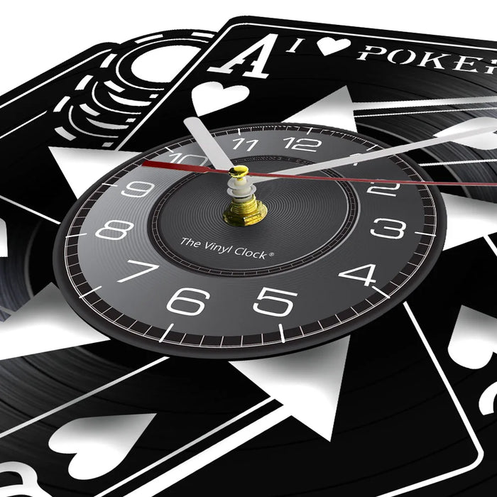 Poker Royal Flush Vinyl Record Wall Clock