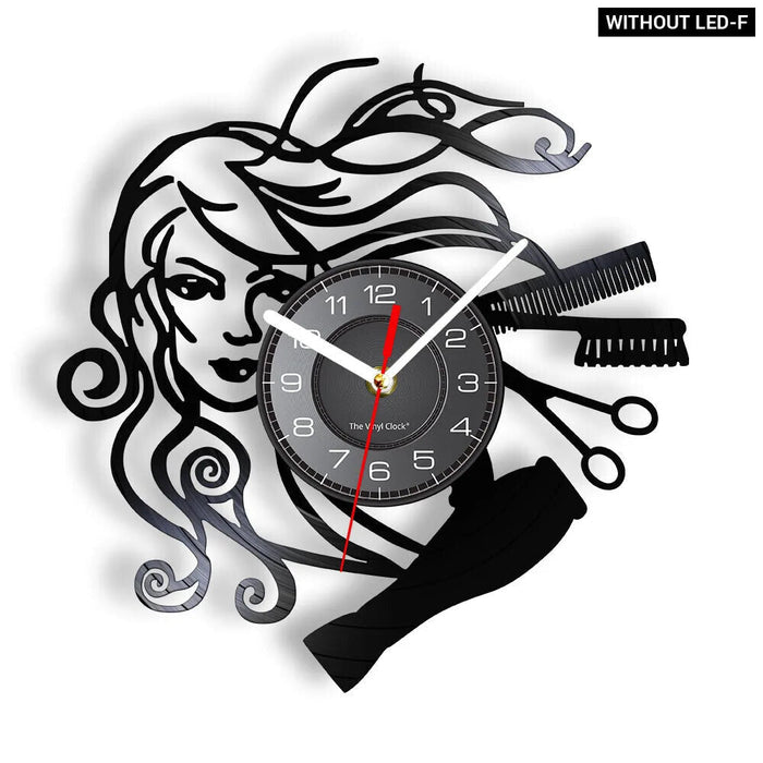 Vinyl Record Beauty Salon Wall Clock