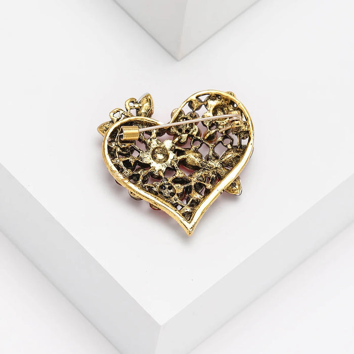 Heart Lapel Brooch Vintage Valentine