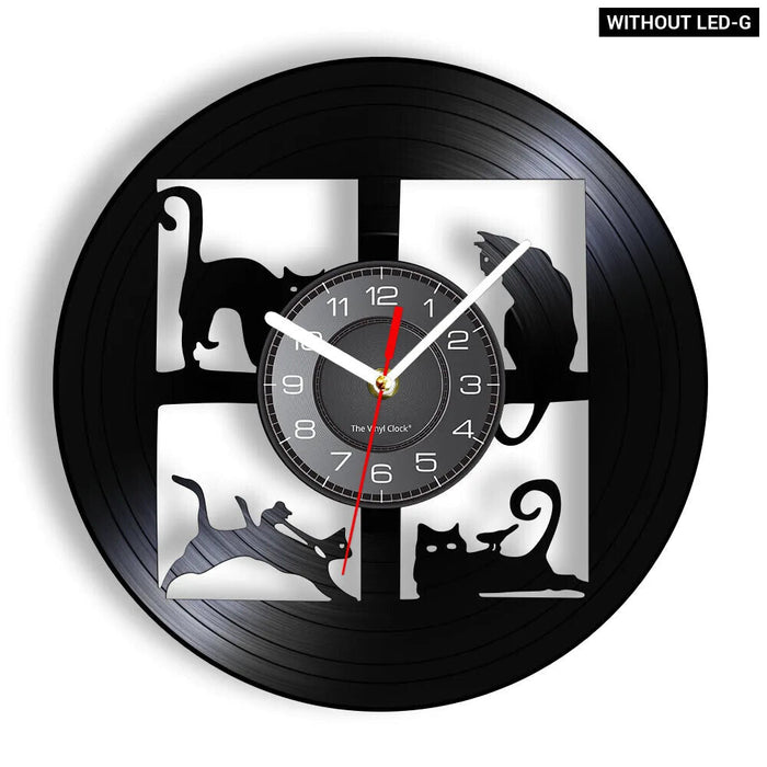 Kitten Cats Vinyl Record Wall Clock