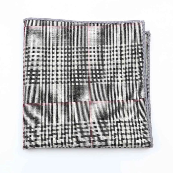 Vintage Grey Black Plaid Hankerchief Cotton Scarf