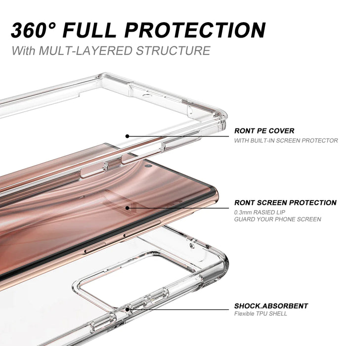 2 In 1 Clear Case For Samsung Note20 Ultra Thin Tpu Bumper With Screen Protector