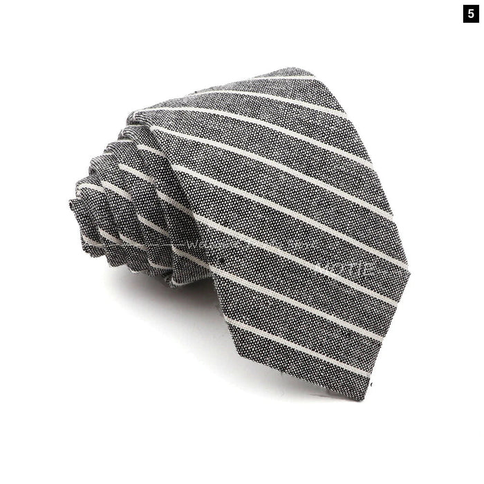 Classic Striped Cotton Necktie For Business And Weddings