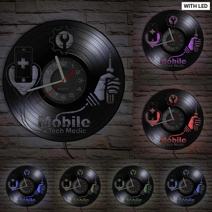 Mobile Tech Repair Shop Vinyl Wall Clock