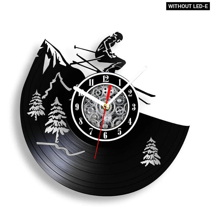 Extreme Skiing Vinyl Record Wall Clock