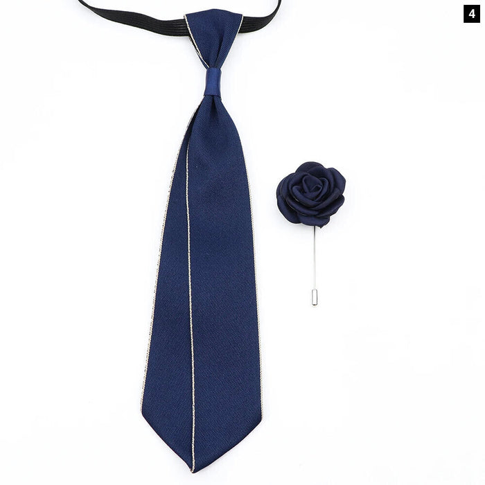 Handmade Ties And Flower Brooch Set And Elegant For Weddings And Business