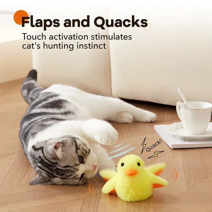 Interactive Flapping Duck Cat Toy Durable Rechargeable