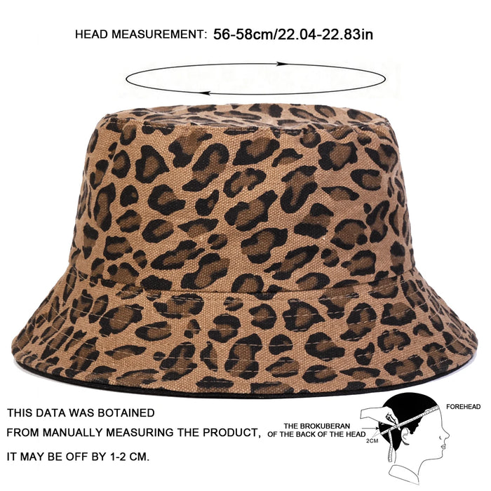 Leopard Print Bucket Hat For Outdoor Sun Protection