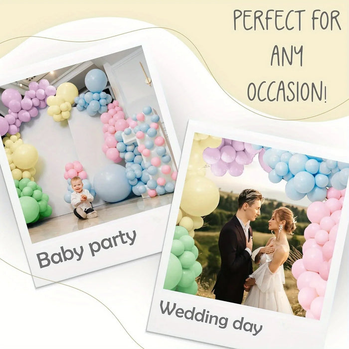 112Pcs Easter Balloons Garland Kit Shower Decoration Gender Reveal Wedding Party Rainbow Candy Birthday Colourful Background