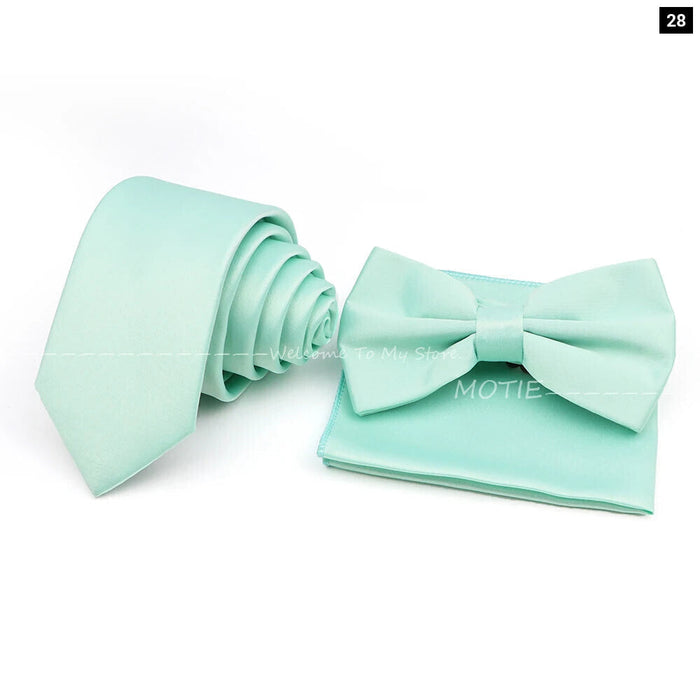 Colourful Bowtie Set Polyester For Mens Business And Wedding