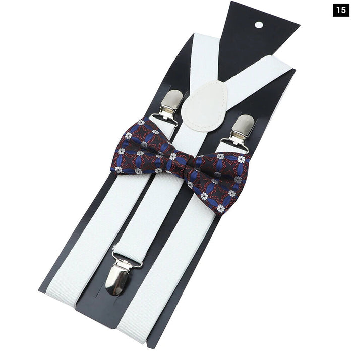 Colourful Suspenders And Bow Tie Set