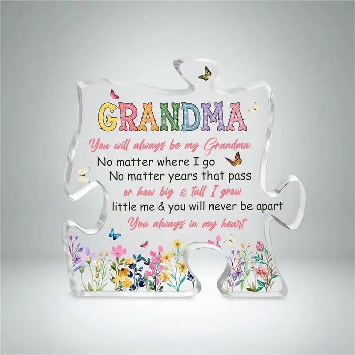 Grandma Puzzle Sign Acrylic Table Decor With Love From Grandkids