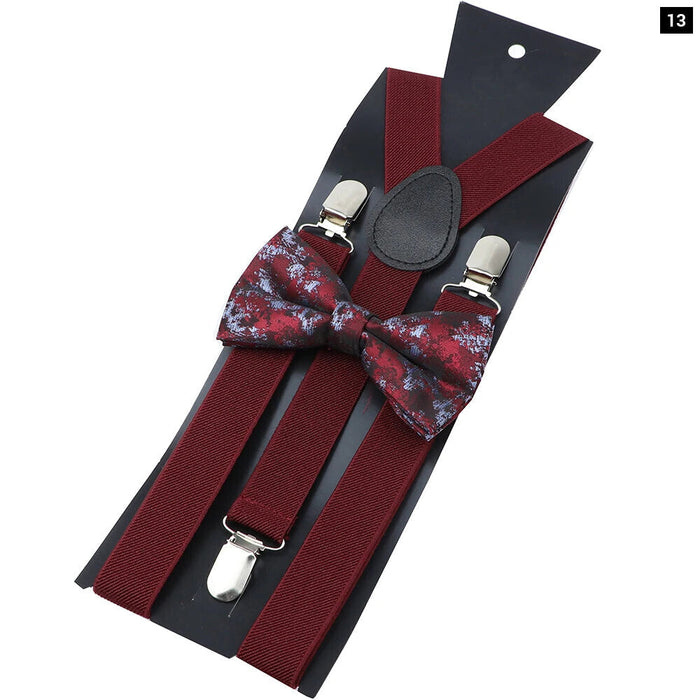 Colourful Suspenders And Bow Tie Set