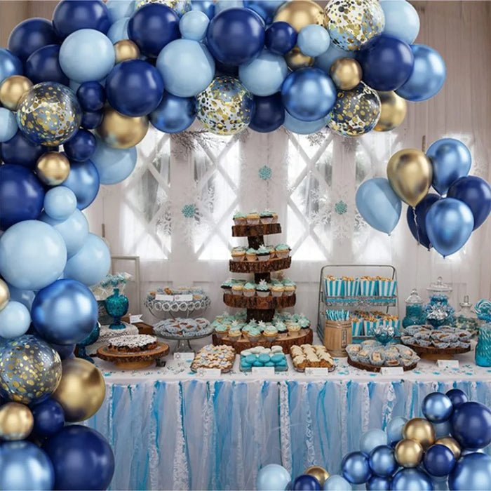 Blue Metallic Balloon Garland Set Gold Balloon Arch Birthday Party Decoration Wedding Birthday Christening