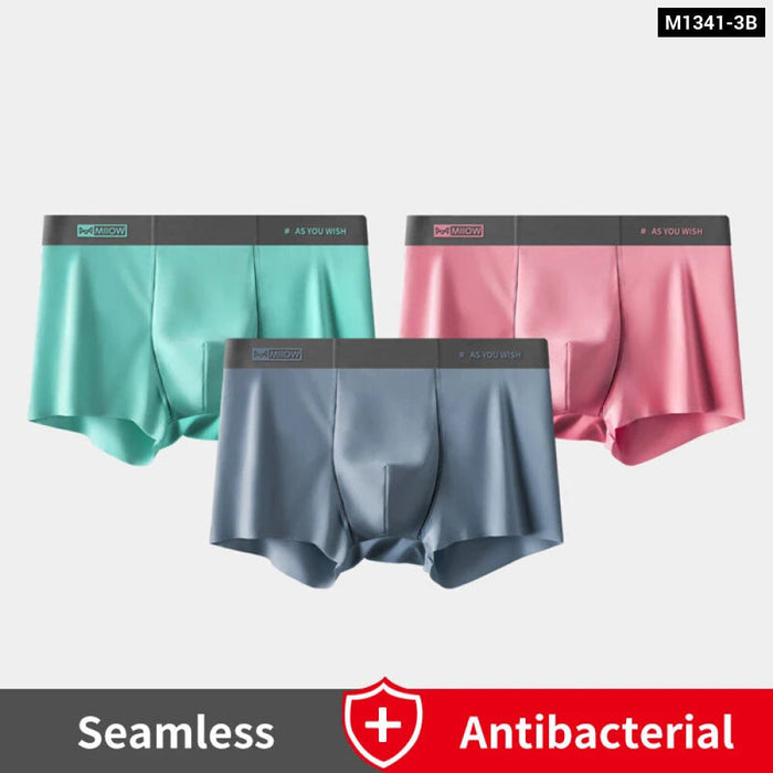 Pack Of 3 Silky Cotton Mens Boxers Antibacterial