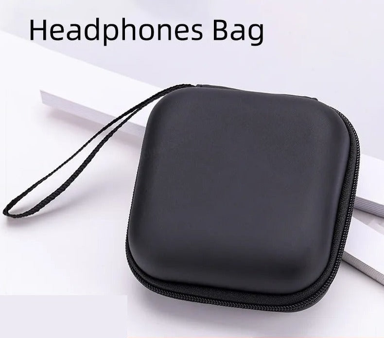 Eva Bag For Wireless Bluetooth Earphones & Case Black Travel Storage Shockproof Bag With Hanging Rope