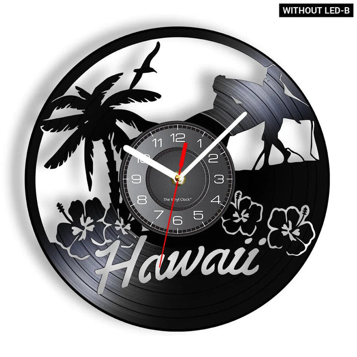 Hawaiian Luau Party Vinyl Record Clock