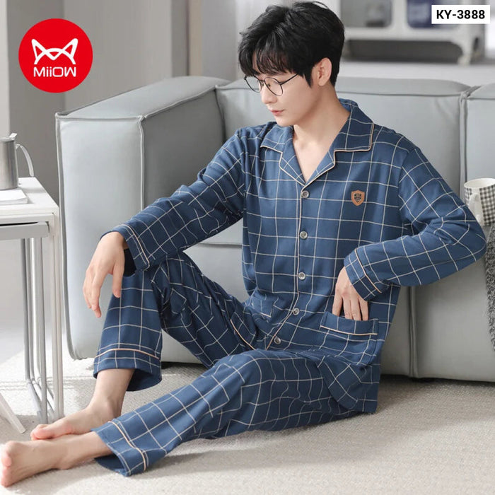 Plaid Mens Pajama Set