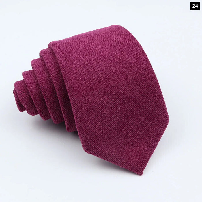 Colourful Cotton Corduroy Neck Tie 7Cm Skinny Wedding Party Tuxedo Accessory