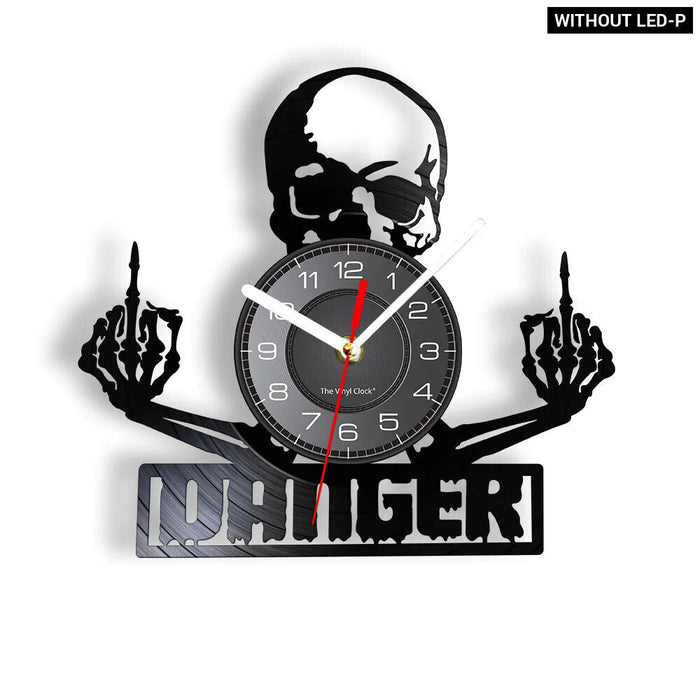 Dark Skull Vinyl Record Wall Clock