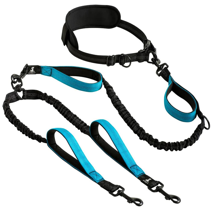 Strong Hands Free Double Dog Leash Reflective Com