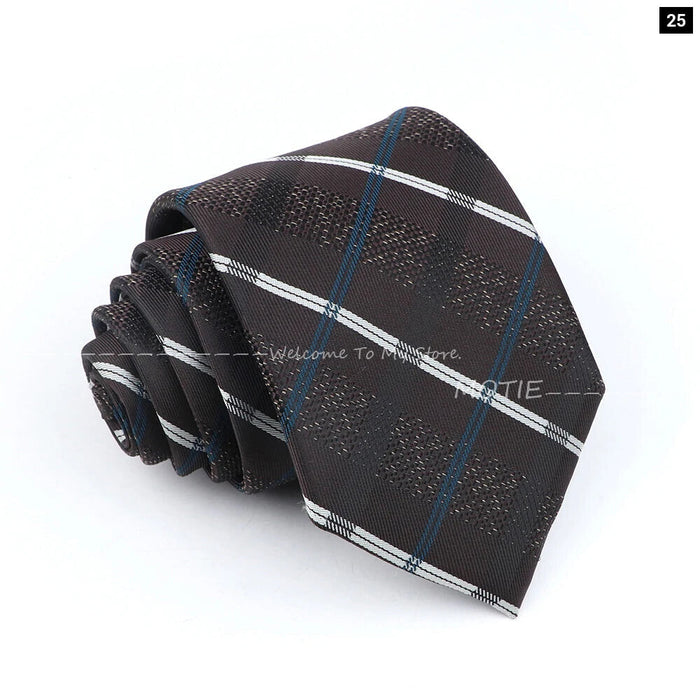 Premium Brown Striped Necktie For Business And Daily Wear