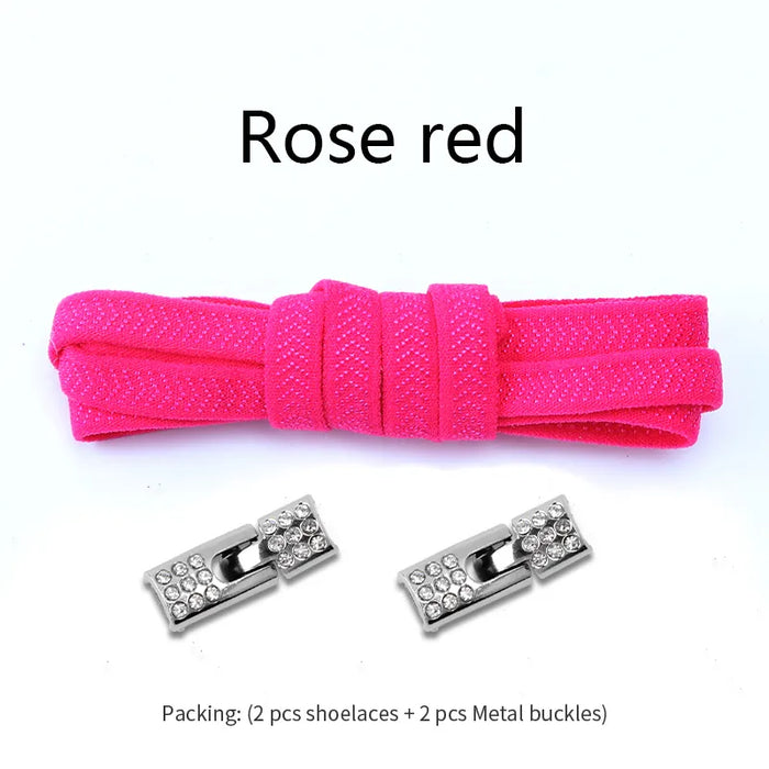 Elastic Sneakers Diamond Cross Locks Without Ties Shoe Laces For Kids & Adults Shoes 8Mm Width