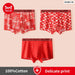 Pack Of 3 Antibacterial Mens Boxers Red Print