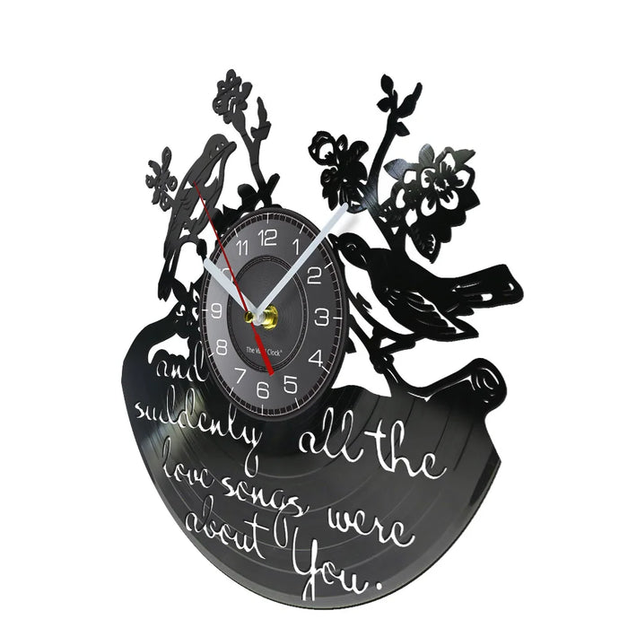 Love Songs For You Vinyl Record Wall Clock