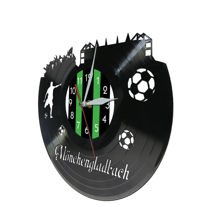 Monchengladbach City Skyline Vinyl Record Clock