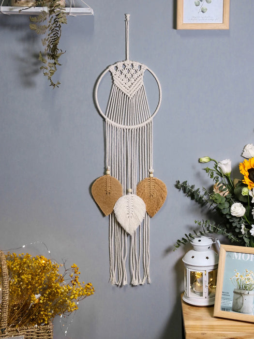 Boho Leaf Dream Catcher Wall Decor