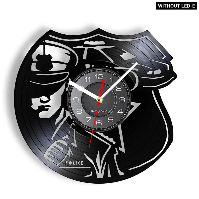 Police Officer Vinyl Record Wall Clock