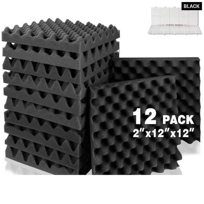 Sound Panels Wedges Soundproof Foam Padding 12pcs Egg Crate Panels Acoustic Foam Sound Proof Wall Tiles For Recoding Studio