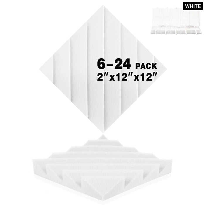 Absorption Foam Panel 6-24 Pack Diamond groove Sound Absorber, Periodic Groove Structure High Density 3D Decorative Wall Panels