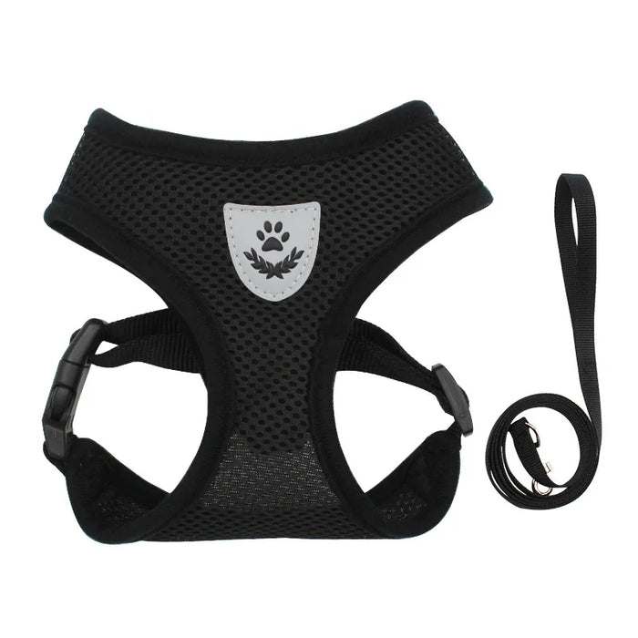 Breathable Reflective Small Dog Harness With Adjustable Lead