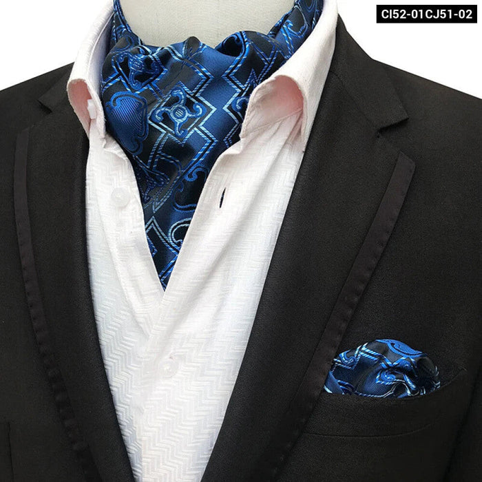 British Gentlemans Jacquard Paisley Ascot Set For Weddings