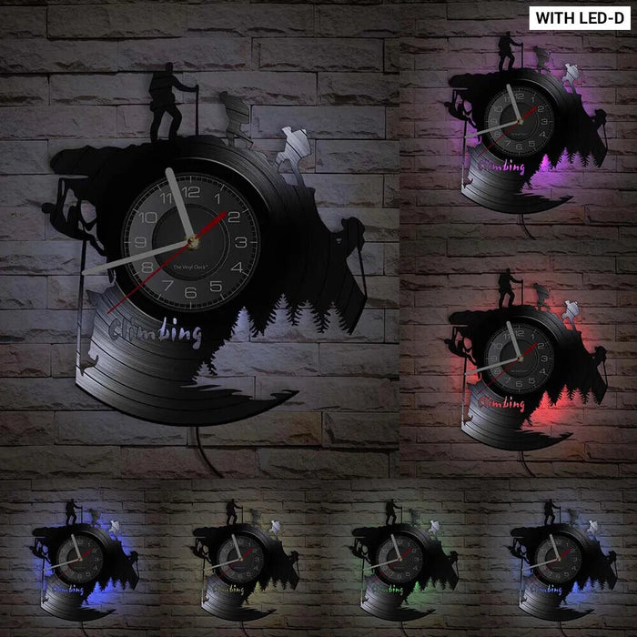 Extreme Rock Climbing Vinyl Record Clock