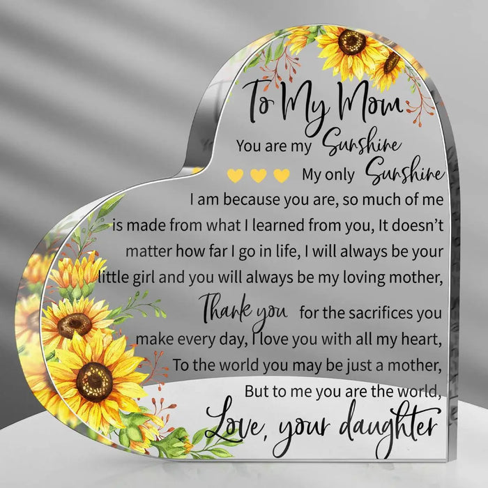 Mother's Day Heart Acrylic Plaque Son & Daughter Gift