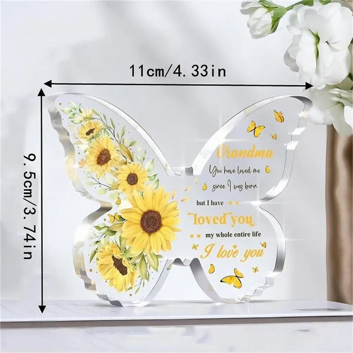 Grandma's Butterfly Acrylic Plaque Birthday Gift From Grandkids