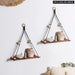 2 Piece Wood Bead Macrame Leaf Wall Shelf Set