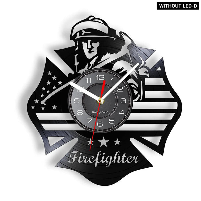 Firefighter Wall Clock With Maltese Cross Design