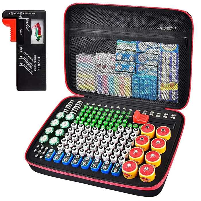 225 Battery Organizer Tester Holds Aa Aaa C D 9V 3V Lithium