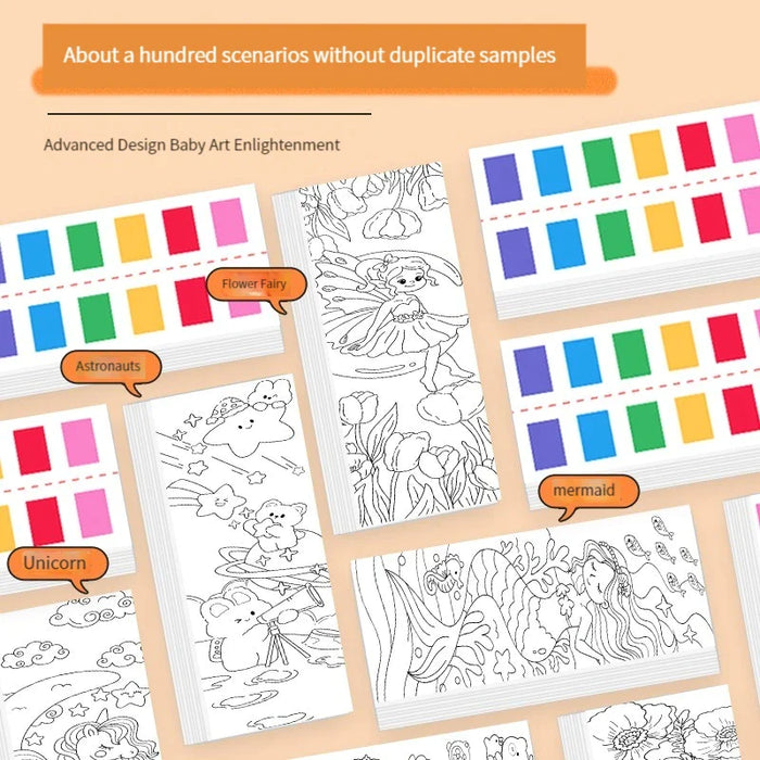 12 Sheets Watercolour Colouring Book