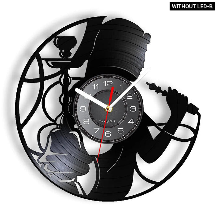 Vinyl Record Hookah Lounge Wall Clock