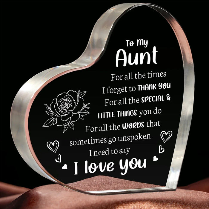 Acrylic Keepsake For Best Aunt Show Your Love On Christmas & Birthday