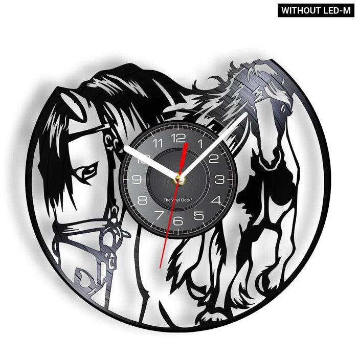 Horse Head Vinyl Record Wall Clock