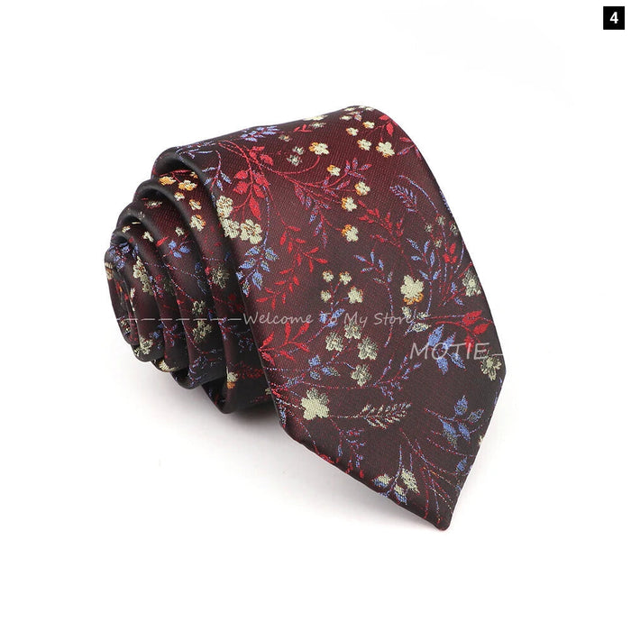 Blue Floral Jacquard Tie For Business Weddings And Daily Wear