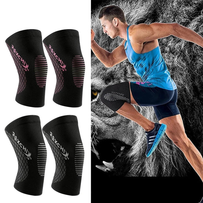 1 Pair Non-Slip Compression Knee Sleeves For Men Women Running Workout